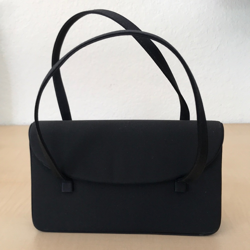 Nicole Miller Black Fabric Wristlet Evening Bag